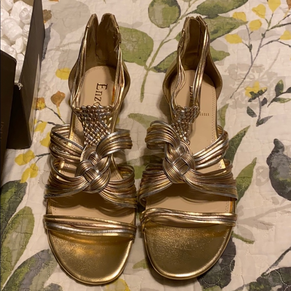 Gold & Silver Enzo Angiolini sandal size 8 new!